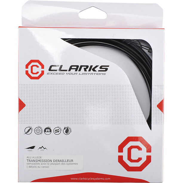 Clarks Lightweight Alloy 7161 Jeu câble de dérailleur, noir