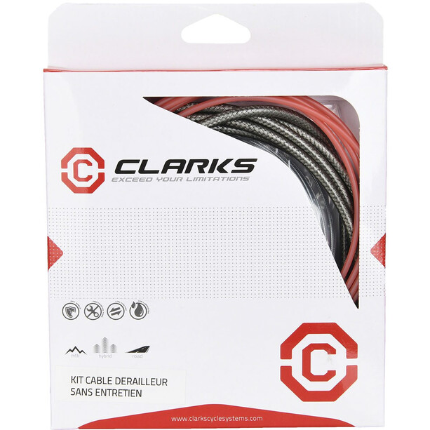 Clarks Pre-Lube Carbon 714D Jeu câble de dérailleur Universel, Multicolore