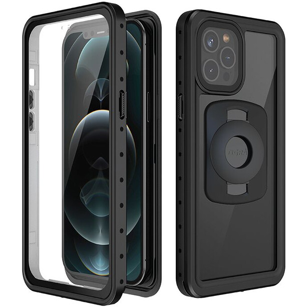 TIGRA SPORT FitClic Neo Carcasa Impermeable Smartphone para iPhone 12 Pro Max, negro