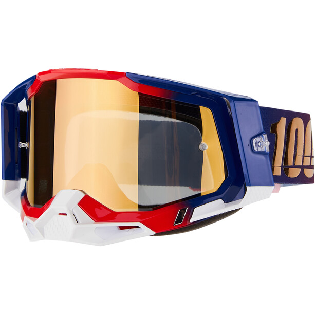 100% Racecraft 2 Lunettes de protection verres miroir, bleu/rouge