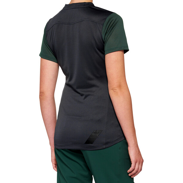 100% Ridecamp Short Sleeve Jersey Women charcoal/forest green
