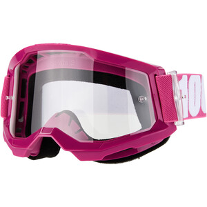 100% Strata 2 Goggles med klar lins pink pink