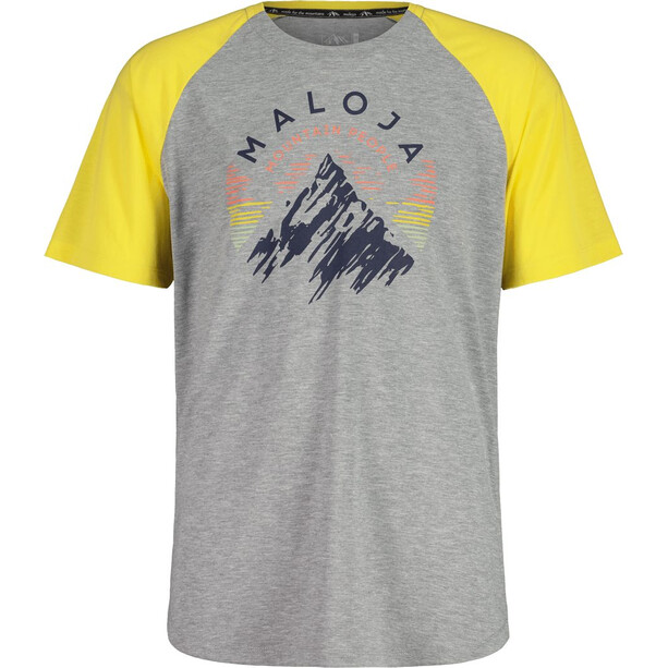Maloja SeekofelM. T-shirt Homme, gris/jaune