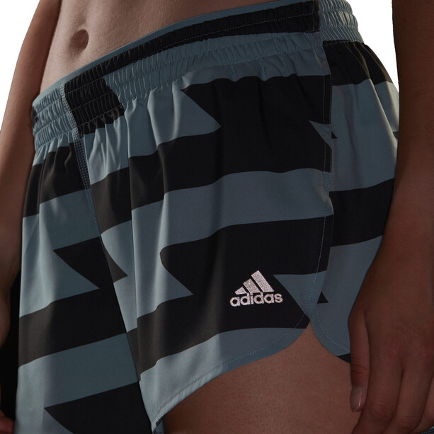 adidas RN Fast Split Shorts 3" Femme, gris/noir