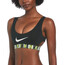Nike Swim Logo Tape Top de bikini con escote redondo Mujer, negro