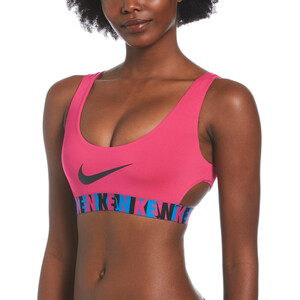 Nike Swim Logo Tape Top de bikini à encolure dégagée Femme, rose rose