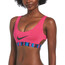 Nike Swim Logo Tape Top de bikini con escote redondo Mujer, rosa