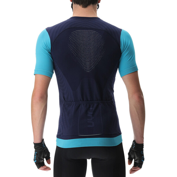 UYN Garda Chemise à manches courtes pour cyclistes Homme, noir/bleu