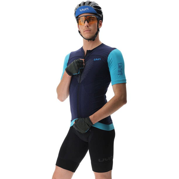 UYN Garda Chemise à manches courtes pour cyclistes Homme, noir/bleu