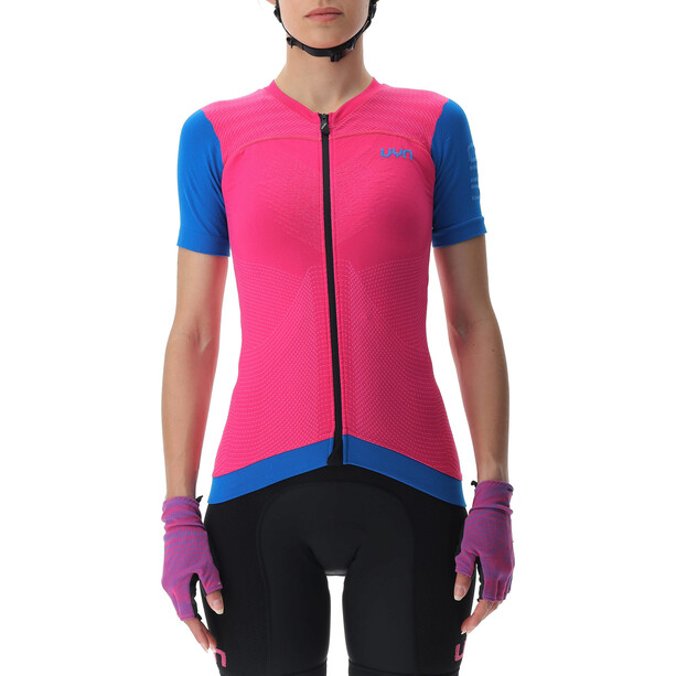 UYN Garda Kurzarm Fahrradshirt Damen pink/blau