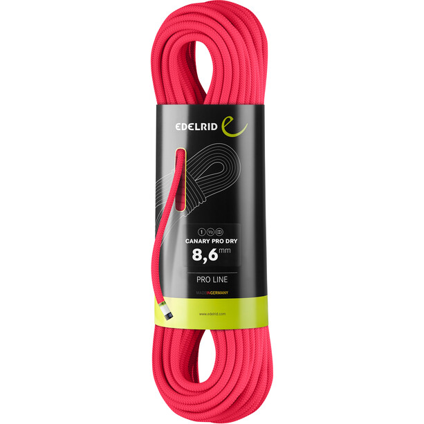Edelrid Canary Pro Dry Rope 8,6mm x 40m pink