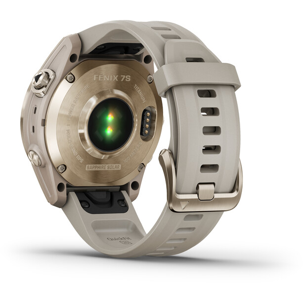 Garmin Fenix 7S Sapphire Solar Smartwatch mit QuickFit Uhrenarmband 20mm grau/gold