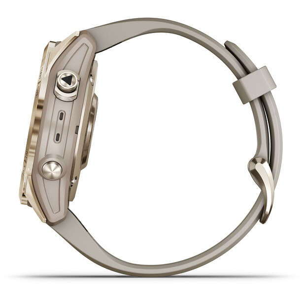 Garmin Fenix 7S Sapphire Solar Smartwatch with QuickFit Watch Band 20mm beige/cremegold/titan