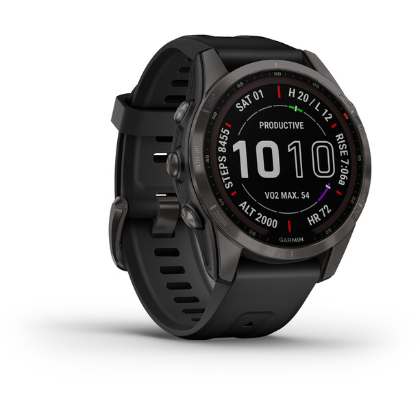 Garmin Fenix 7S Sapphire Solar Smartwatch mit QuickFit Uhrenarmband 20mm schwarz