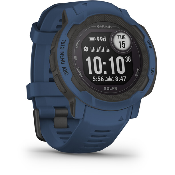 Garmin Instinct 2 Solar Smartwatch mit Silikon Ersatz-Uhrenarmband 22mm blau