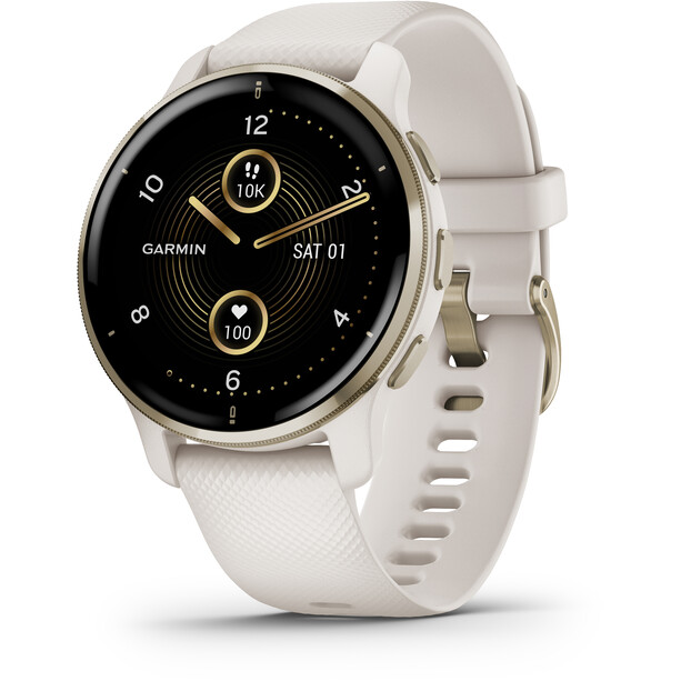 Garmin Venu 2 Plus Smartwatch with Silicone Change Watch Band 20mm, valkoinen/kulta