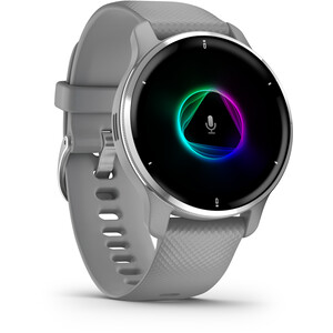 Garmin Venu 2 Plus Smartwatch with Silicone Change Watch Band 20mm, harmaa/hopea harmaa/hopea