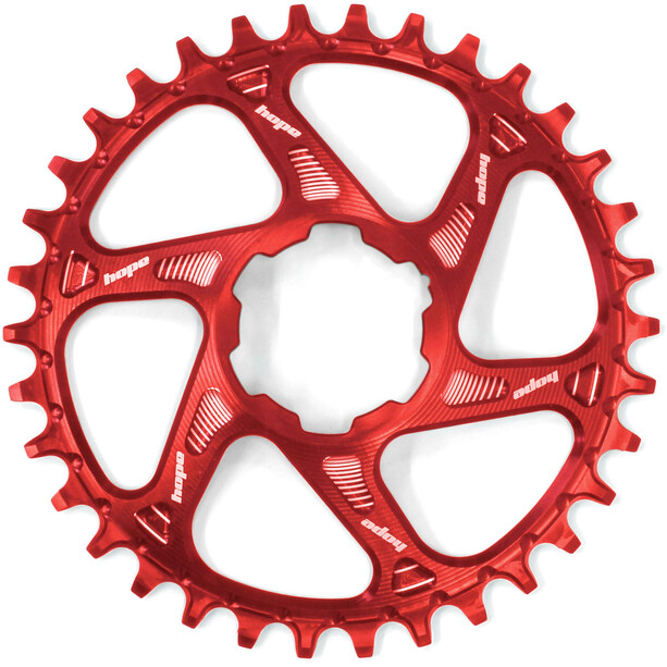 Hope Spiderless Retainer Ring Plateau 32 dents 12 vitesses DM pour Shimano, rouge