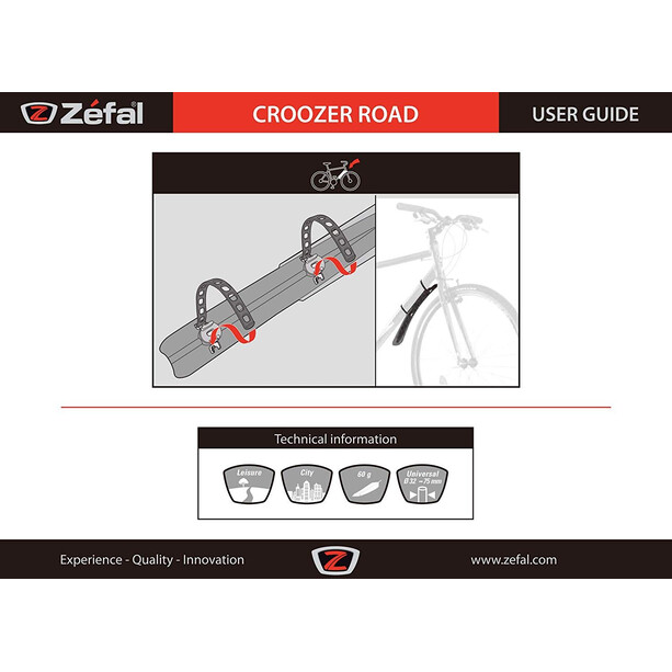 Zefal Croozer Road 700c Garde-boue avant, noir/gris