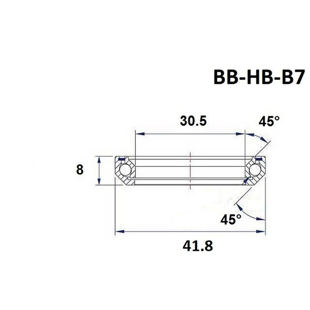 BLACK BEARING B7 Headset Bearing 1 1/8" 45/45° 30,5x41,8x8mm