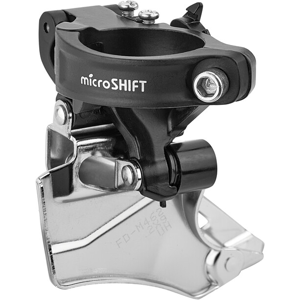 microSHIFT Marvo Deragliatore anteriore tipo di morsetto Dual Pull 2x9 velocità, argento/nero