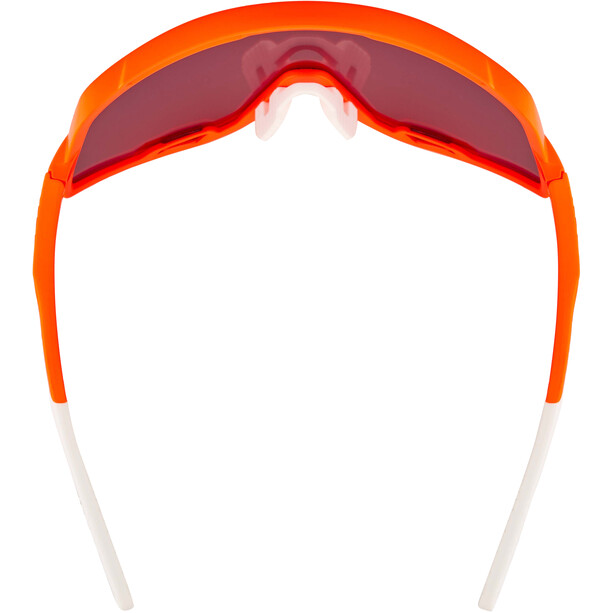100% Glendale Sunglasses soft tact neon orange/hiper red mirror