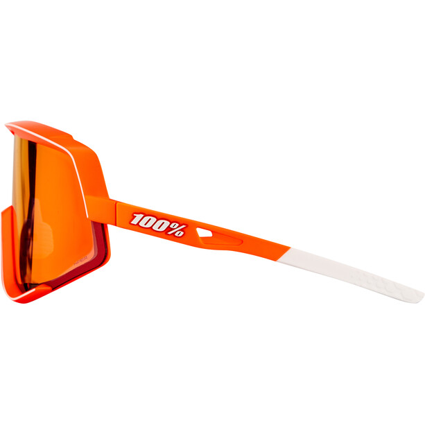 100% Glendale Sunglasses soft tact neon orange/hiper red mirror