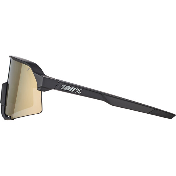 100% S3 Glasses soft tact black/hiper soft gold mirror