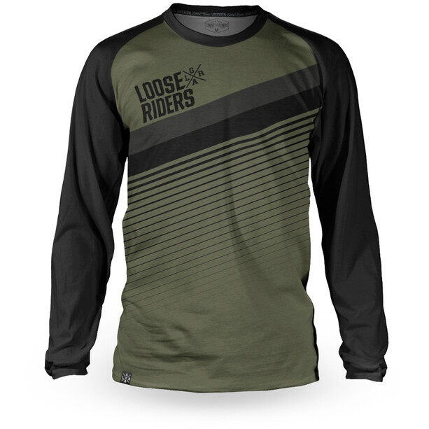 Loose Riders Basic Maillot manches longues Homme, olive/noir