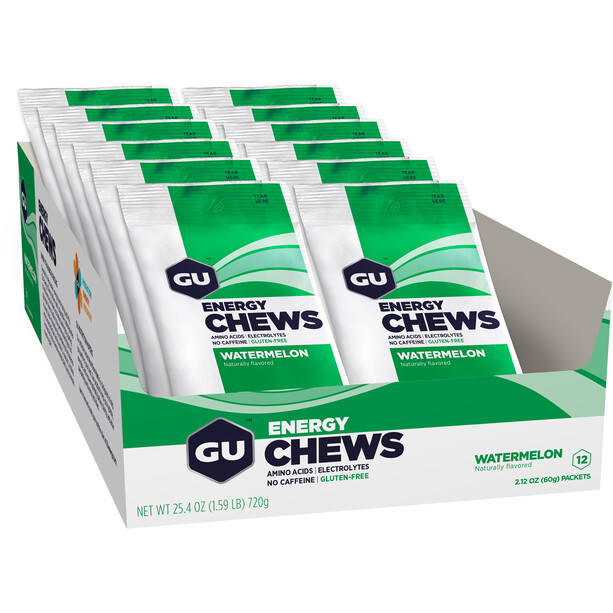 GU Energy Chews Box 12x60g Wassermelone