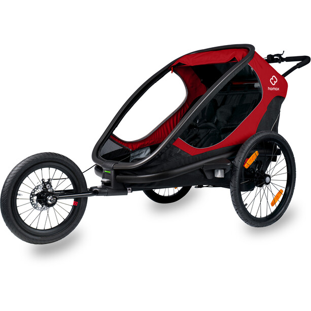 Hamax Outback Bike Trailer incl. Bicycle Arm & Stroller Wheel red/black