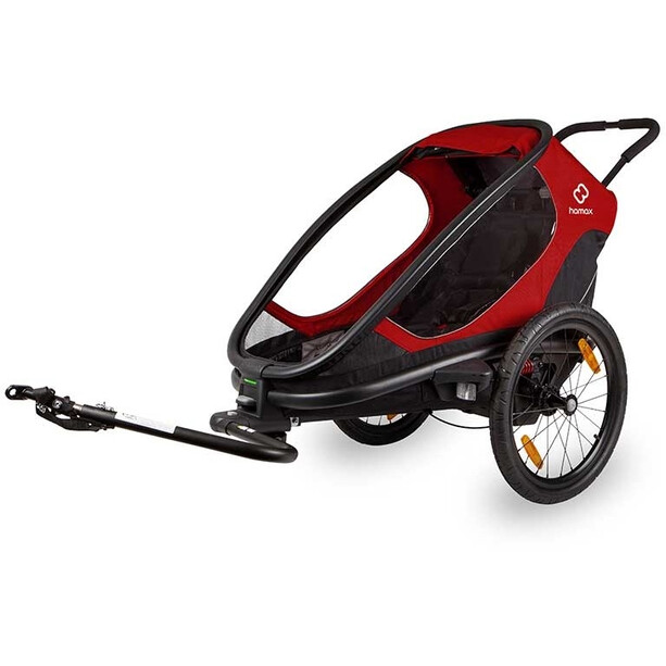 Hamax Outback One Bike Trailer incl. Bicycle Arm & Stroller Wheel, punainen/musta