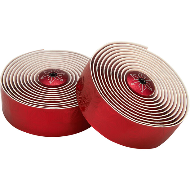 Supacaz Prizmatik Handlebar Tape with Ano Red Plugs red