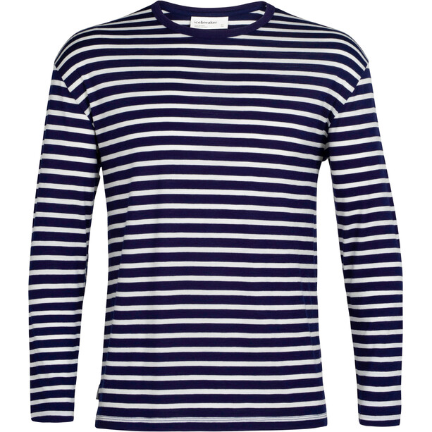Icebreaker Granary Stripe LS T-skjorte Herre Blå/Hvit