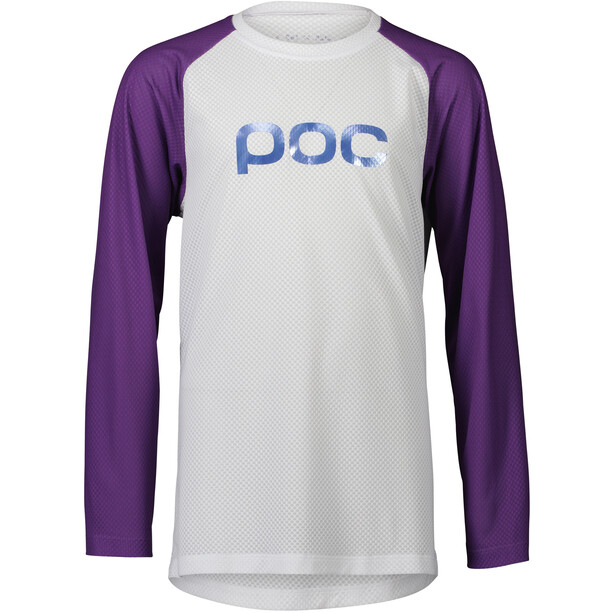 POC Essential MTB Maglia jersey a maniche lunghe Ragazzi, bianco/viola