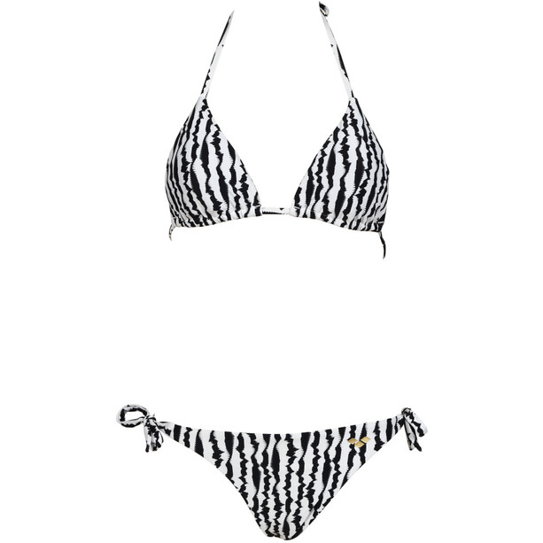 arena Allover Bikini triangular Mujer, negro/blanco