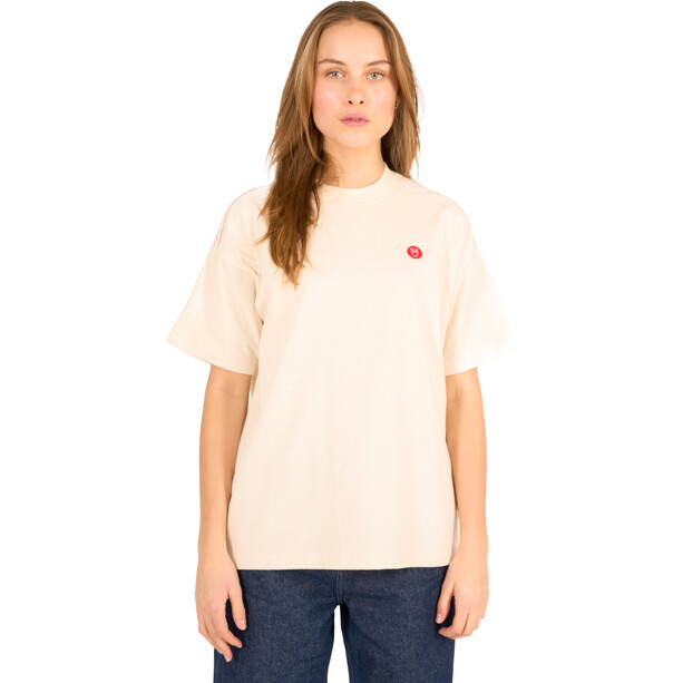 KnowledgeCotton Apparel Reborn Violet T-shirt med tryck Dam beige