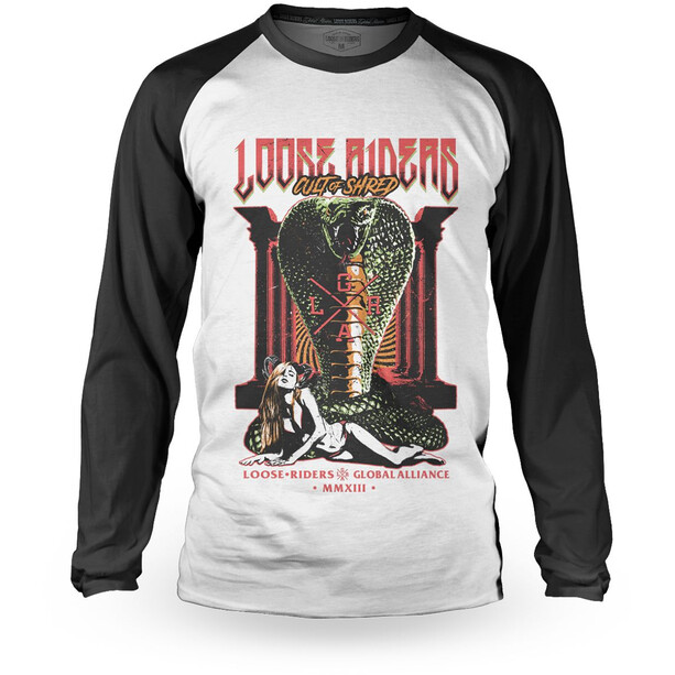 Loose Riders Cobra Long-Sleeved Jersey Men, blanco/negro