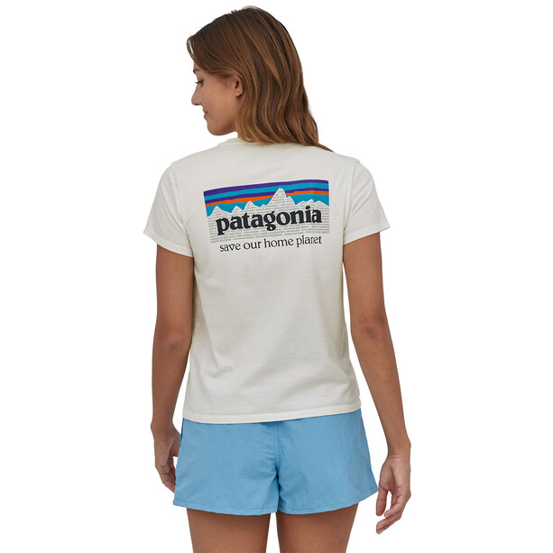 Patagonia P-6 Mission Organic T-paita Naiset, valkoinen
