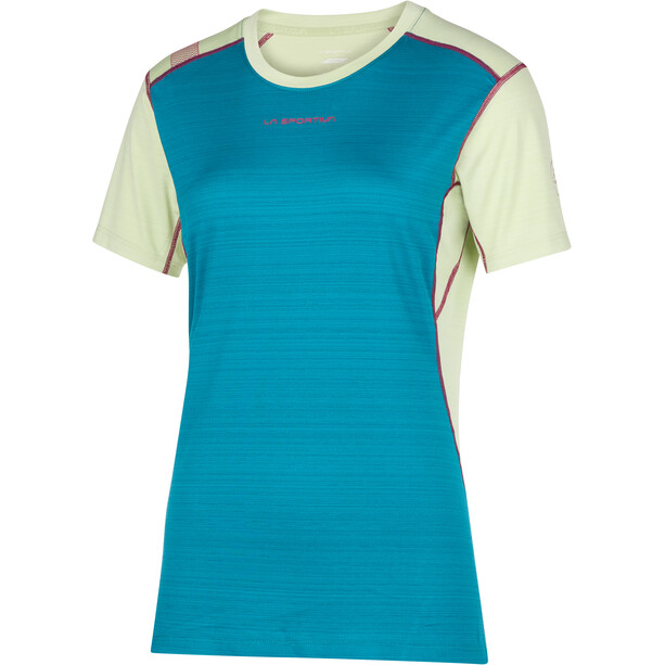 La Sportiva Sunfire T-Shirt Col Ras-Du-Cou Femme, vert/bleu