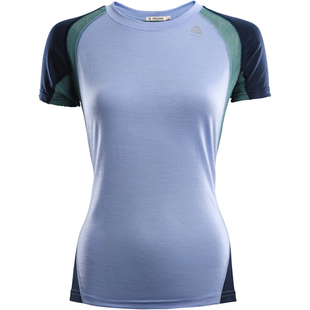 Aclima LightWool Sports T-Shirt Col Ras-Du-Cou Femme, violet/bleu