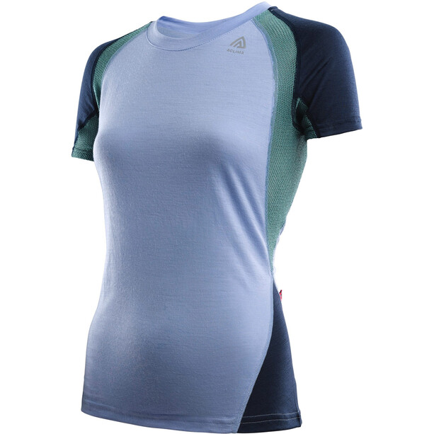 Aclima LightWool Sports T-Shirt Col Ras-Du-Cou Femme, violet/bleu