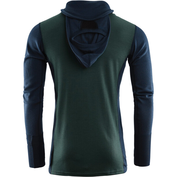Aclima WarmWool Kapuzensweater mit Zip Herren grün/blau