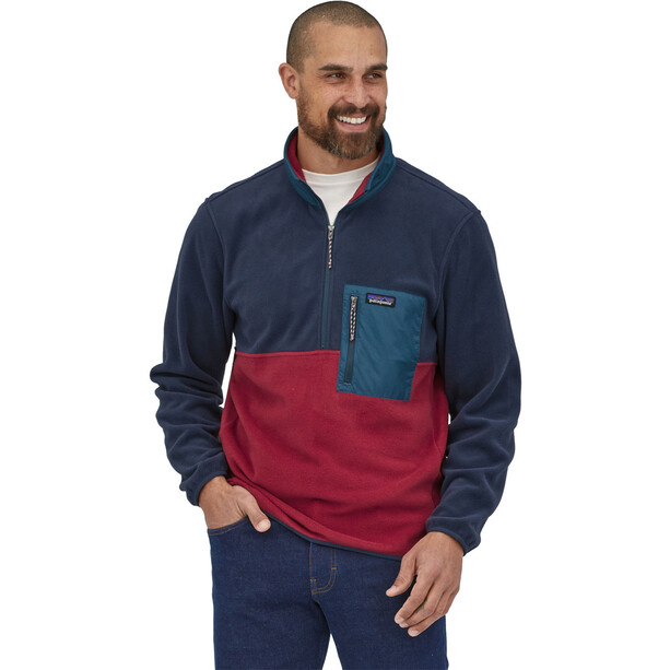 Patagonia Microdini Half-Zip Pullover Herren blau/rot
