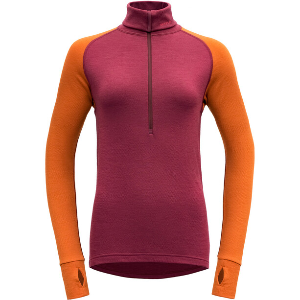 Devold Expedition Sweat-shirt Col roulé avec Zip Femme, rose/orange