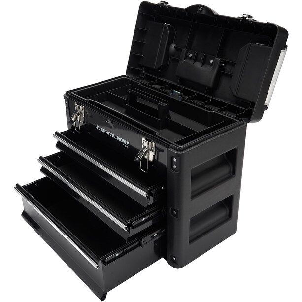 LifeLine Pro Work Station Werkzeugkoffer mit 3 Schubladen schwarz