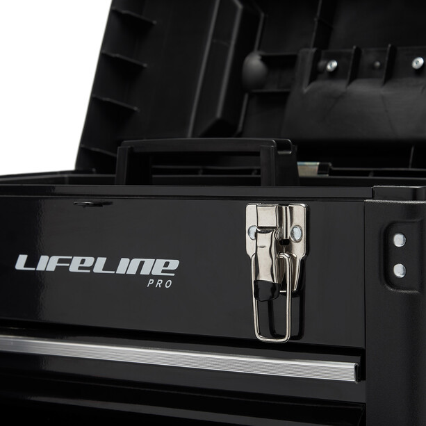 LifeLine Pro Work Station Toolbox with 3 Drawers, czarny