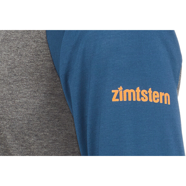 Zimtstern PureFlowz Camiseta manga larga Hombre, gris/azul
