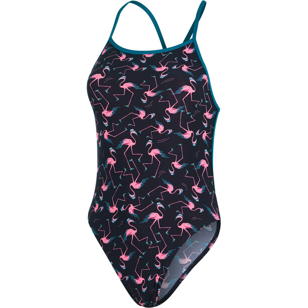 speedo Flamingo Flare Allover Vback Schwimmanzug Damen blau/pink
