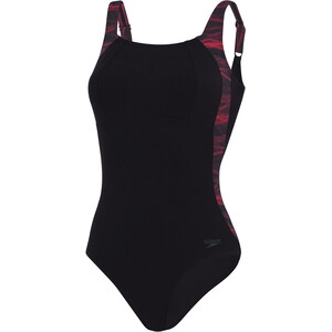 speedo LunaLustre Printed Shaping Schwimmanzug Damen schwarz schwarz